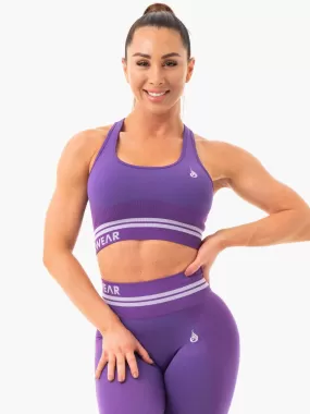 Freestyle Seamless Longline Sports Bra - Purple