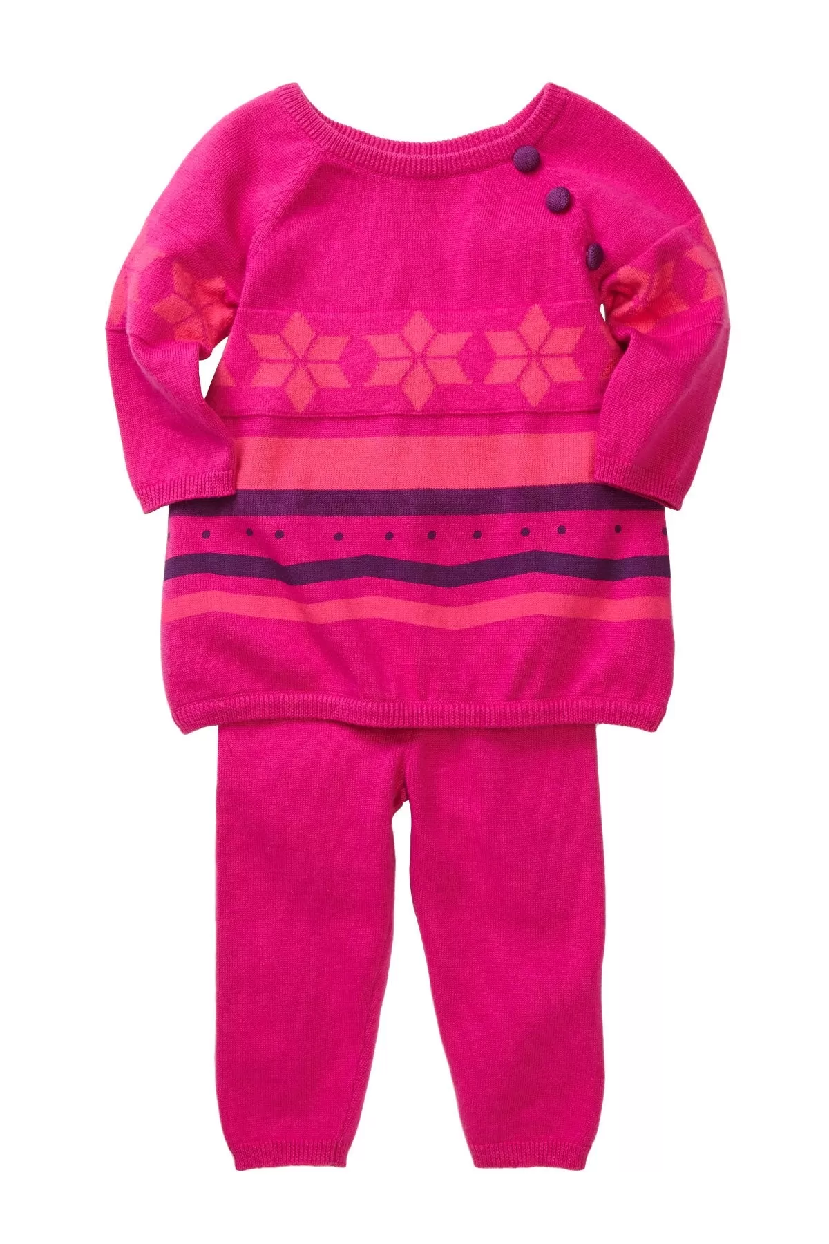 Fuschia Poinsettia Knit Set