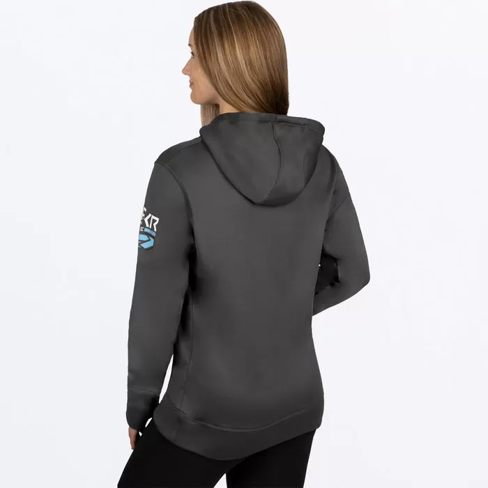 FXR Women's Race Division Tech Pullover Fleece Charcoal/Sky Blue