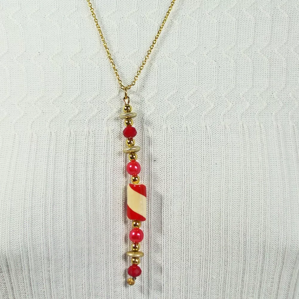 Gayla, Christmas Peppermint Candy Pendant, Necklace