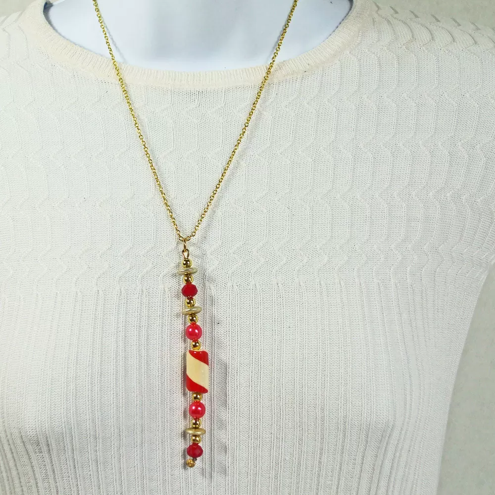 Gayla, Christmas Peppermint Candy Pendant, Necklace