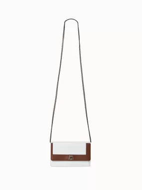 Geometric Colorblock Envelope Leather Crossbody Bag