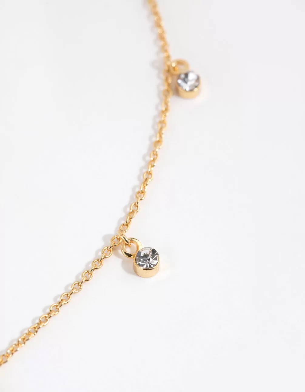 Gold Plated Mini Diamante Necklace