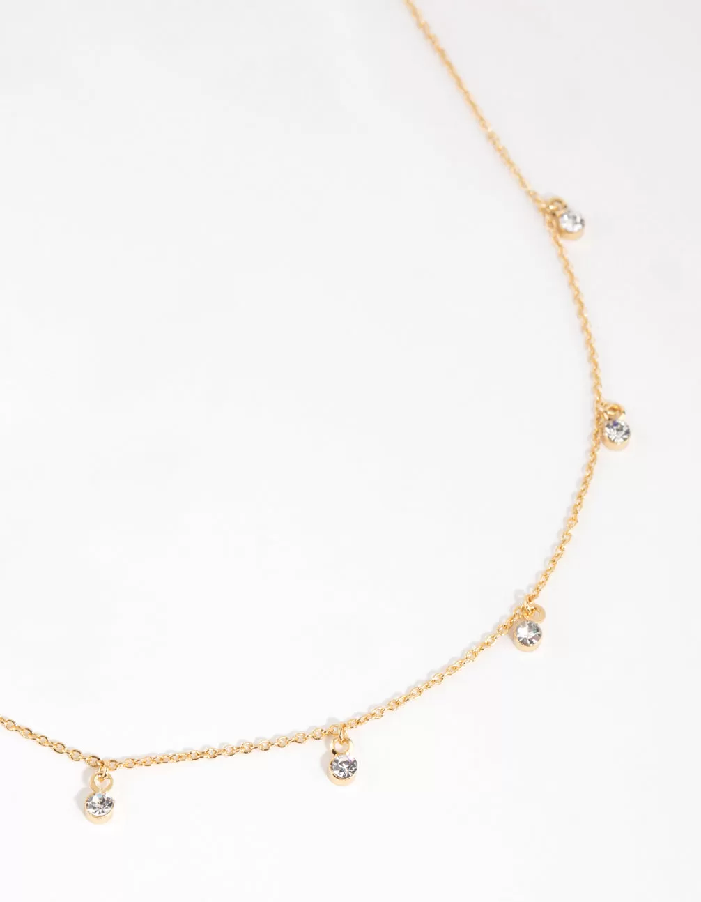 Gold Plated Mini Diamante Necklace