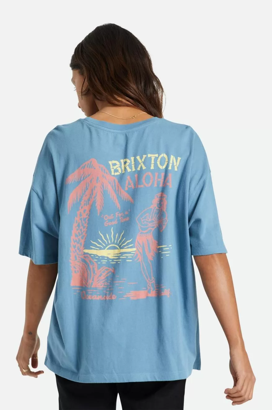 Good Time Oversized Boyfriend Tee - Blue Heaven