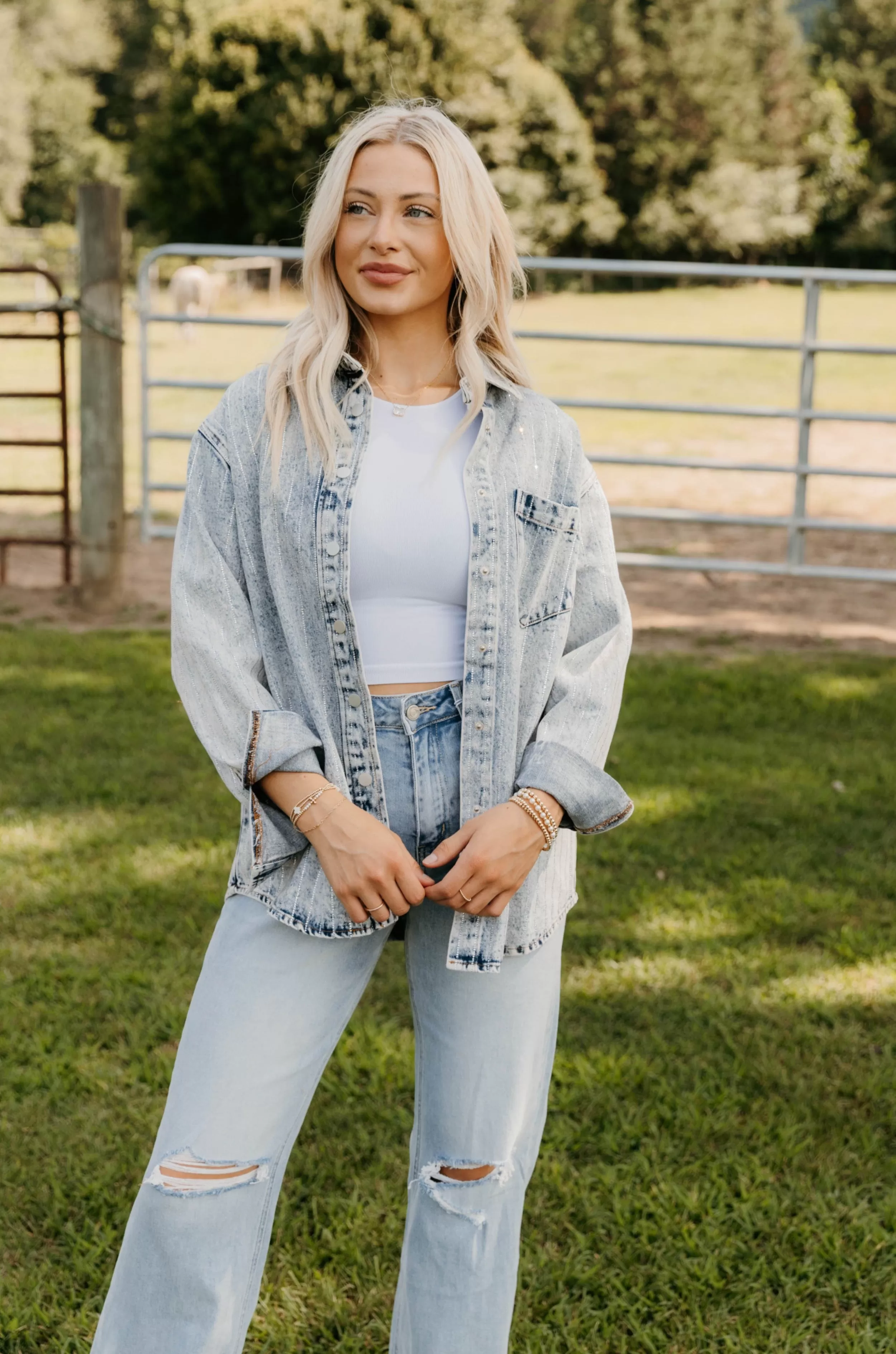 Hayley Sparkle Oversized Denim Jacket