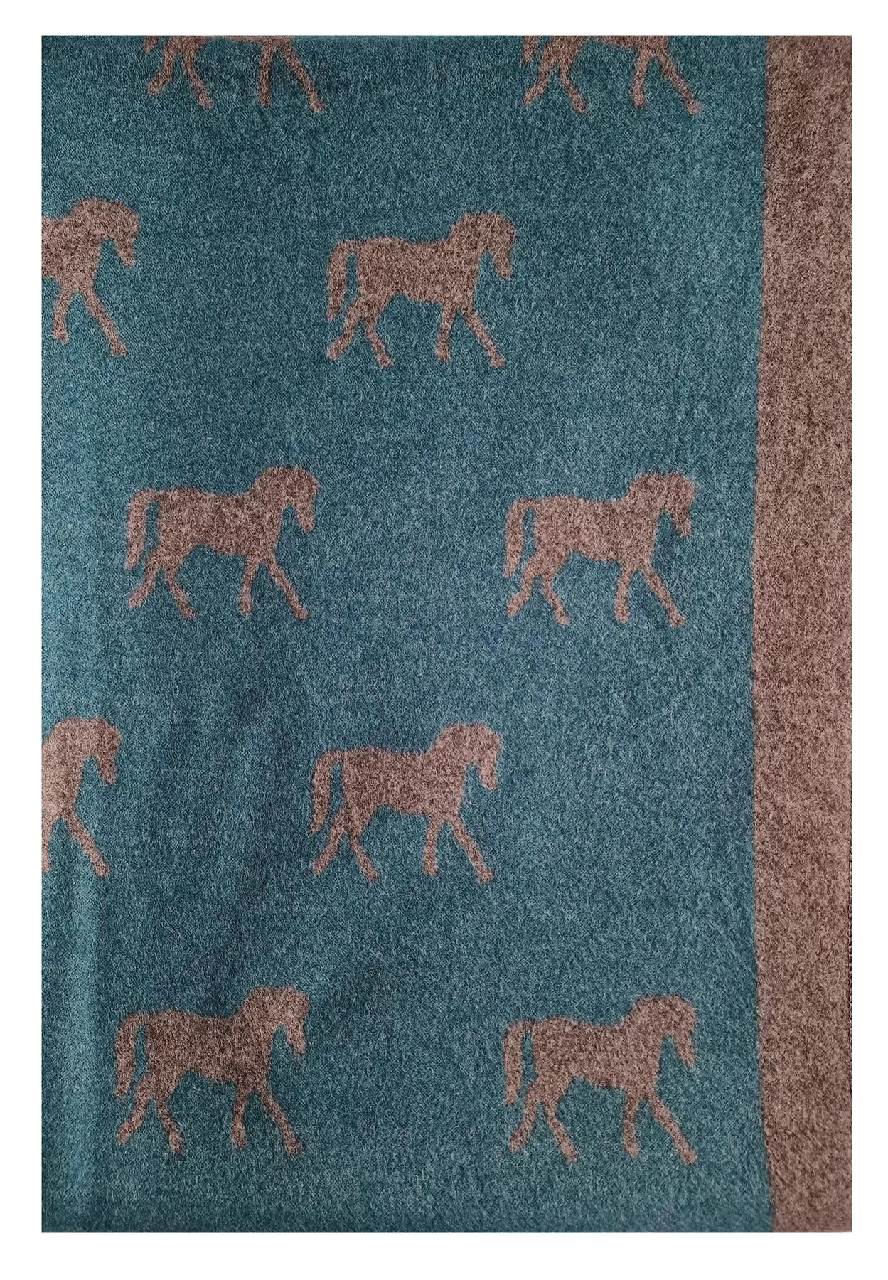 Hazy Blue Pashmina feel Luxury Ladies Womens Scarf - Horse