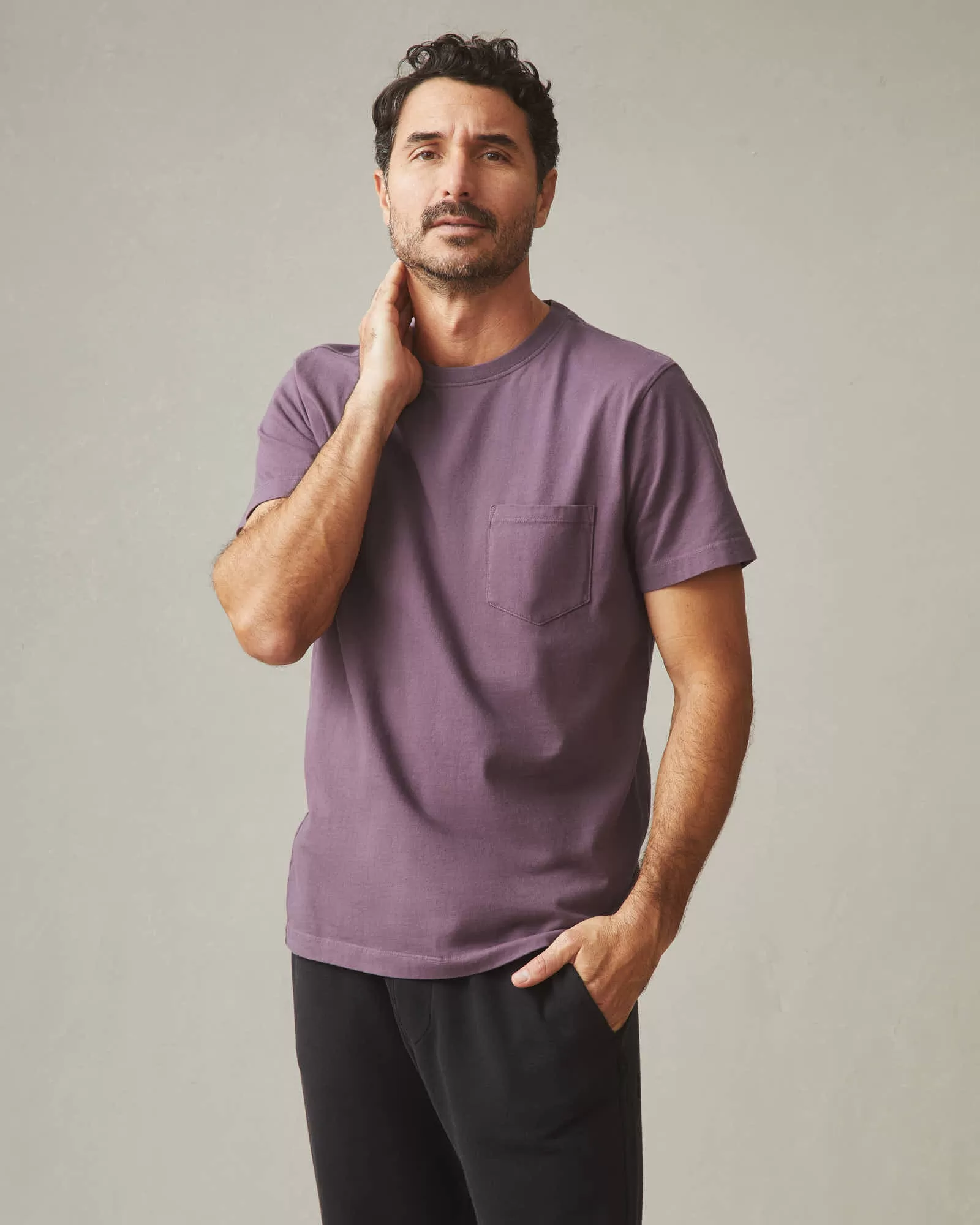 Heavyweight Pocket Tee - Black Plum