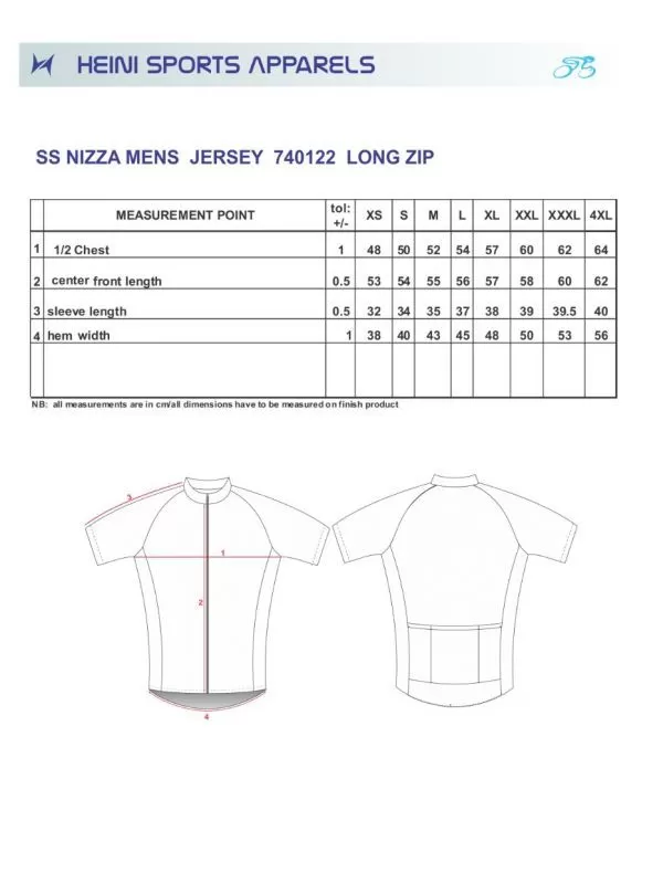 Heini NIZZA 380 Mens Short Sleeve Cycling Jersey