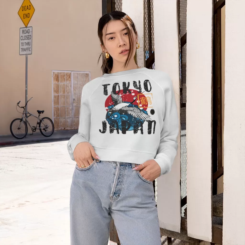 Hello Tokyo! Cropped Fleece Pullover