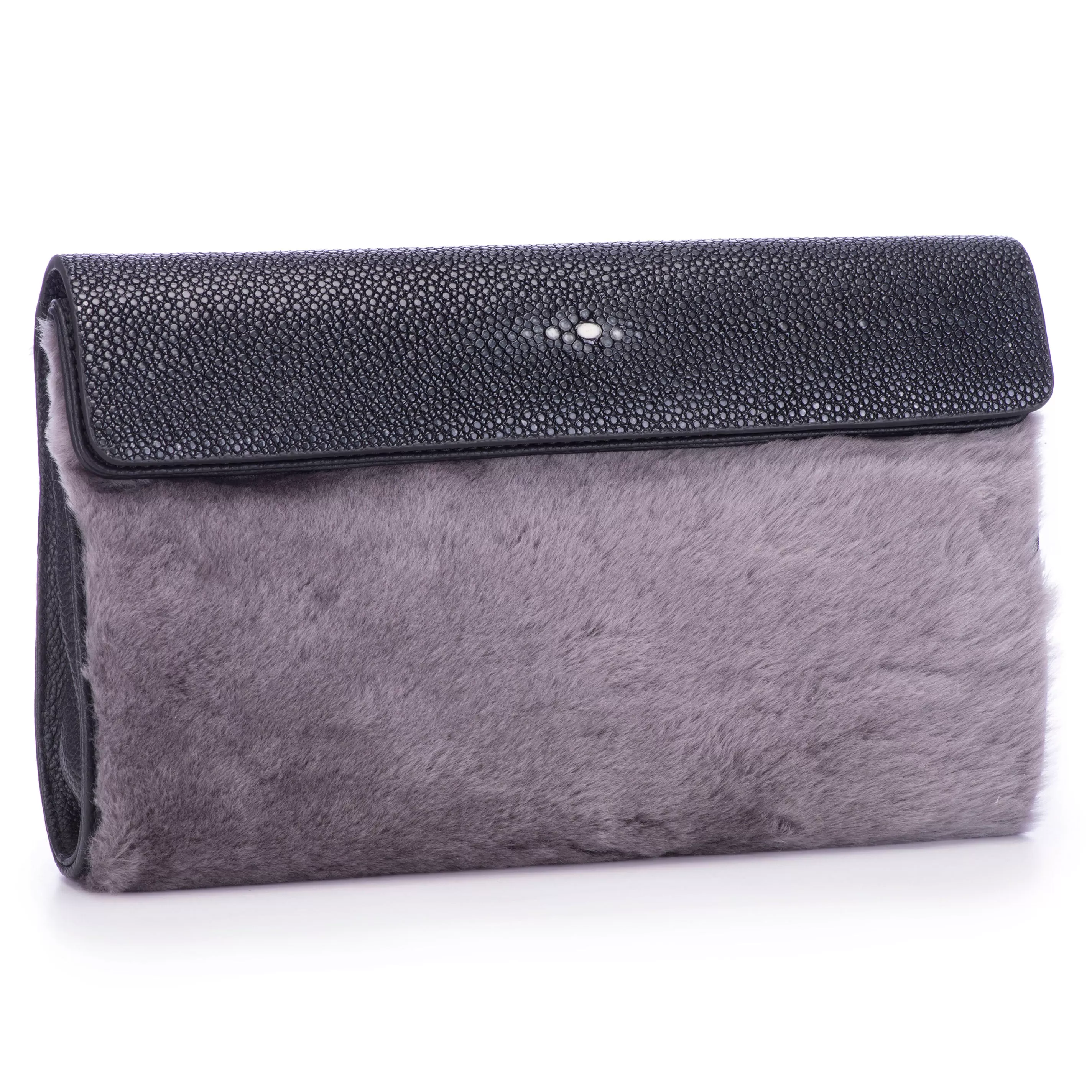 Holly  Large Fold Top Clutch with Chain