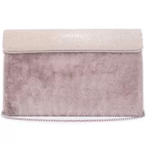 Holly  Large Fold Top Clutch with Chain