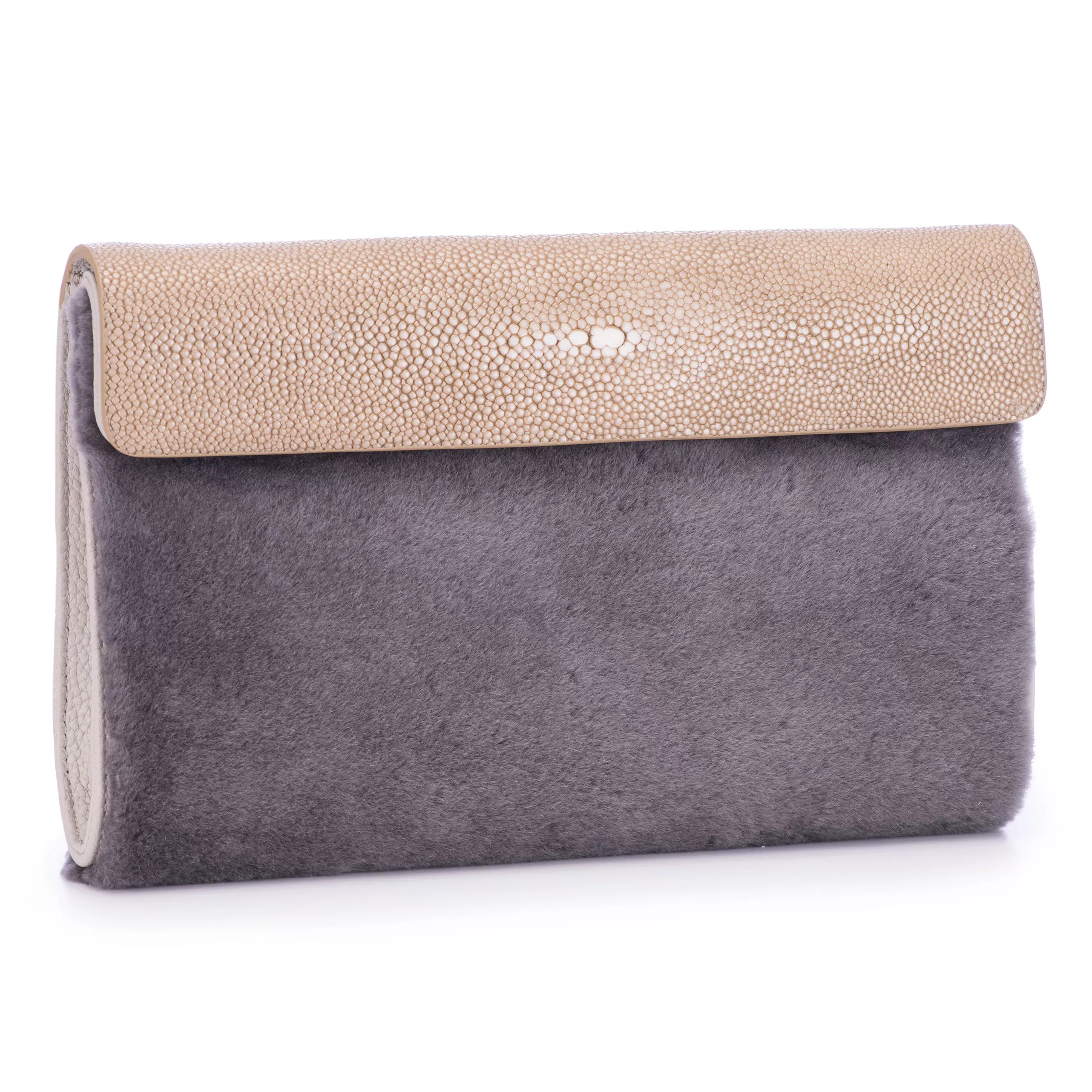 Holly  Large Fold Top Clutch with Chain