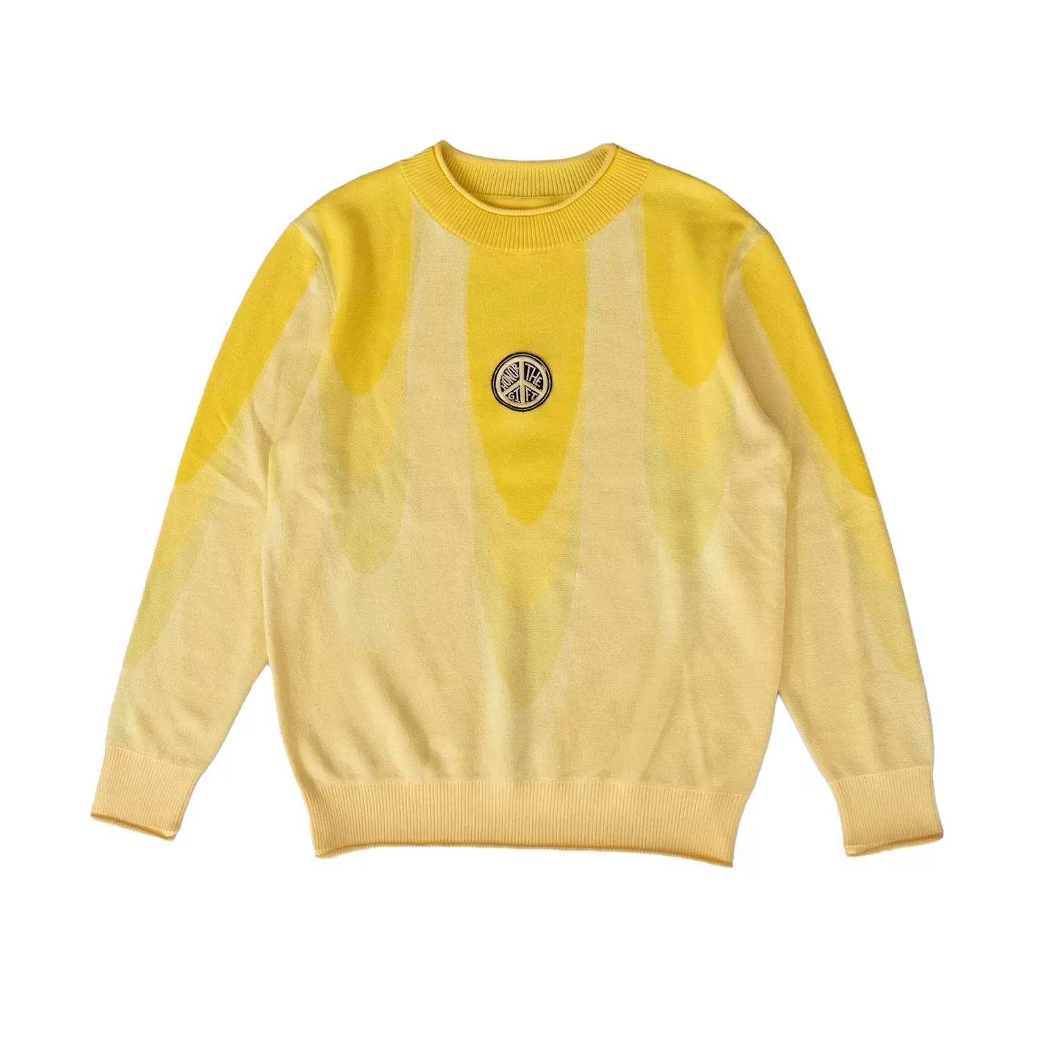 Honor The Gift Jacquard Drip Sweater Yellow