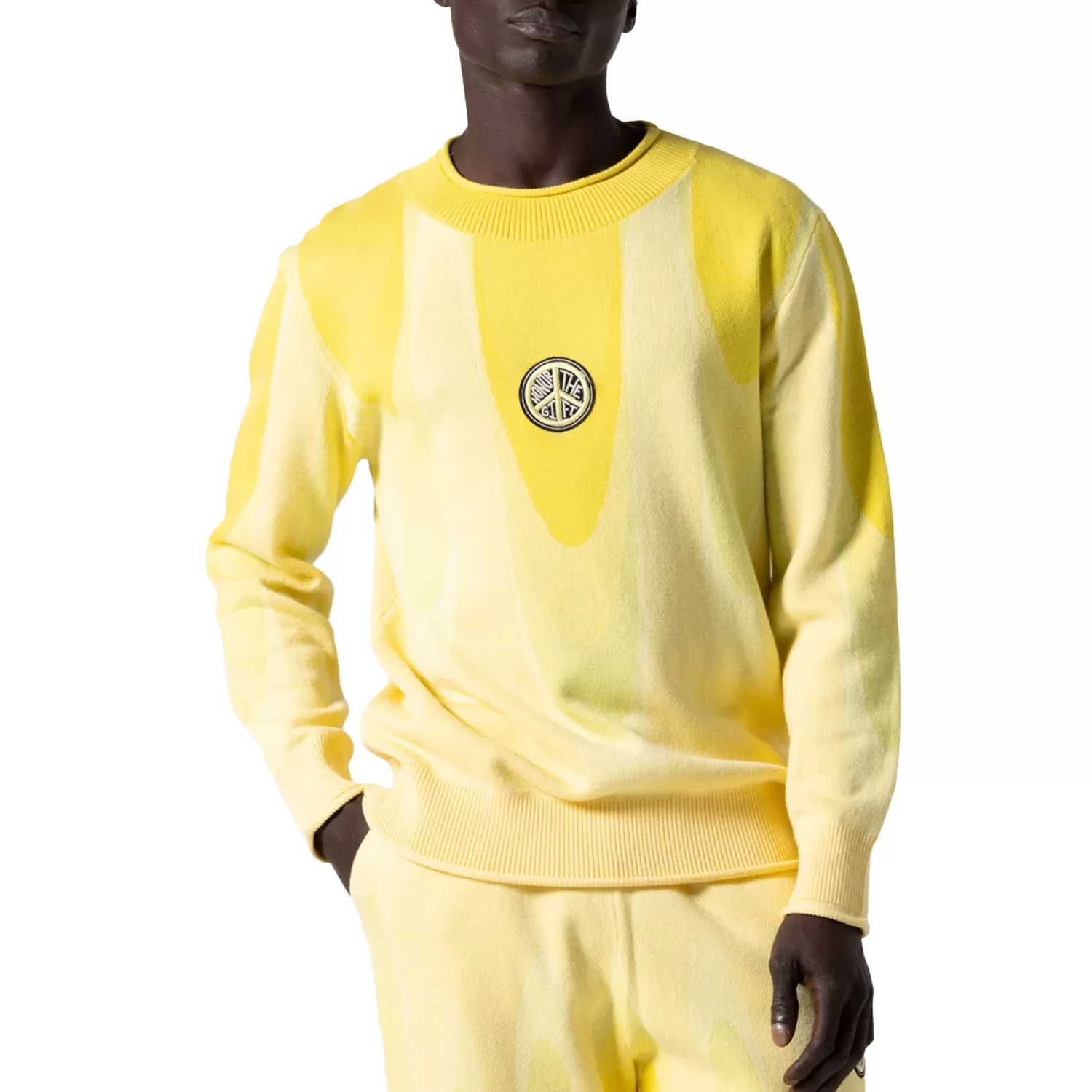 Honor The Gift Jacquard Drip Sweater Yellow