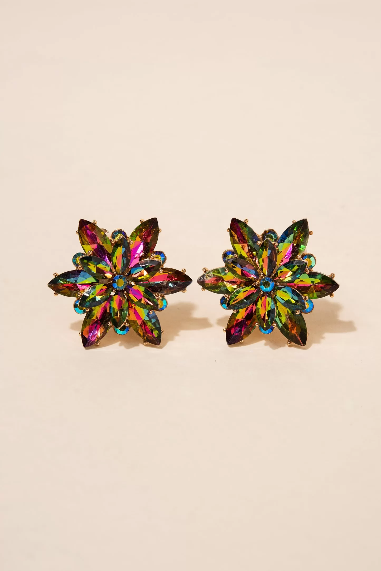 Ivy Flower Burst Clip-on Earrings