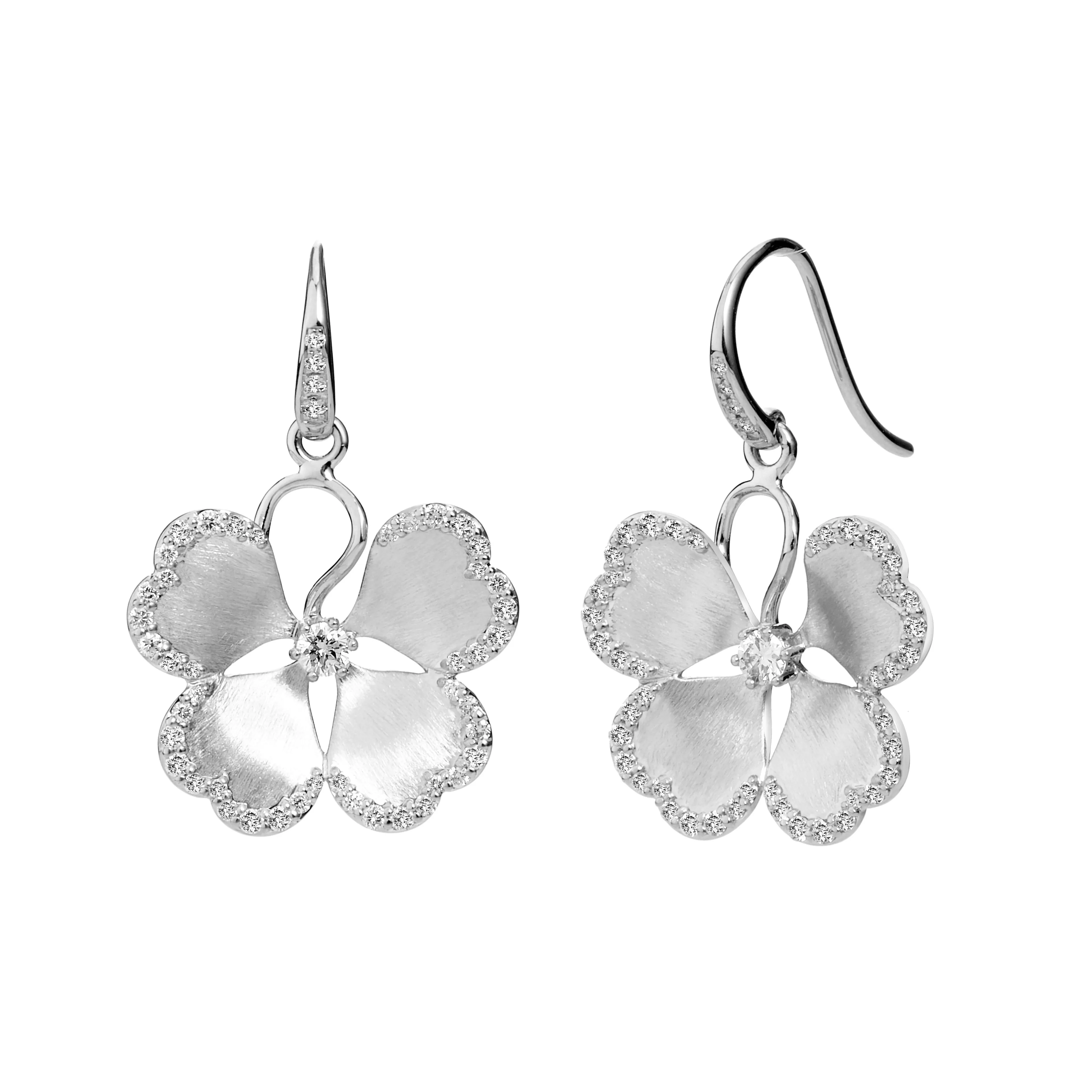 Jardin Satin Flower Earrings