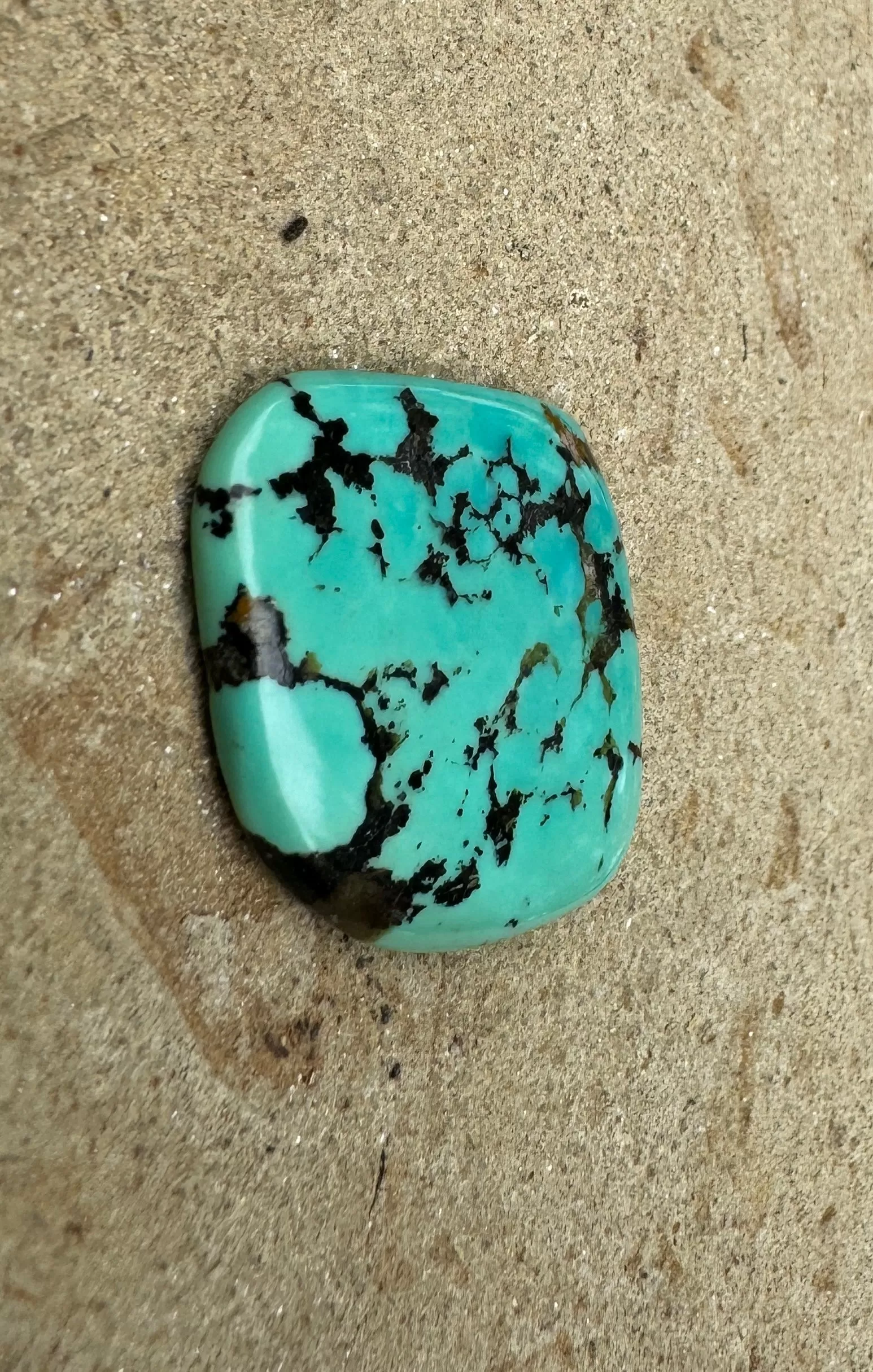 Kingman Turquoise (Arizona) Freeform Cabochon 26x32mm