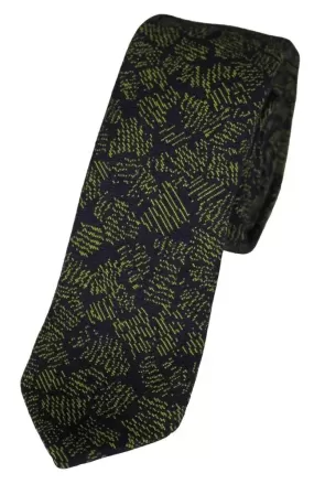 L A Smith Blue Green Fine Knitted Tie