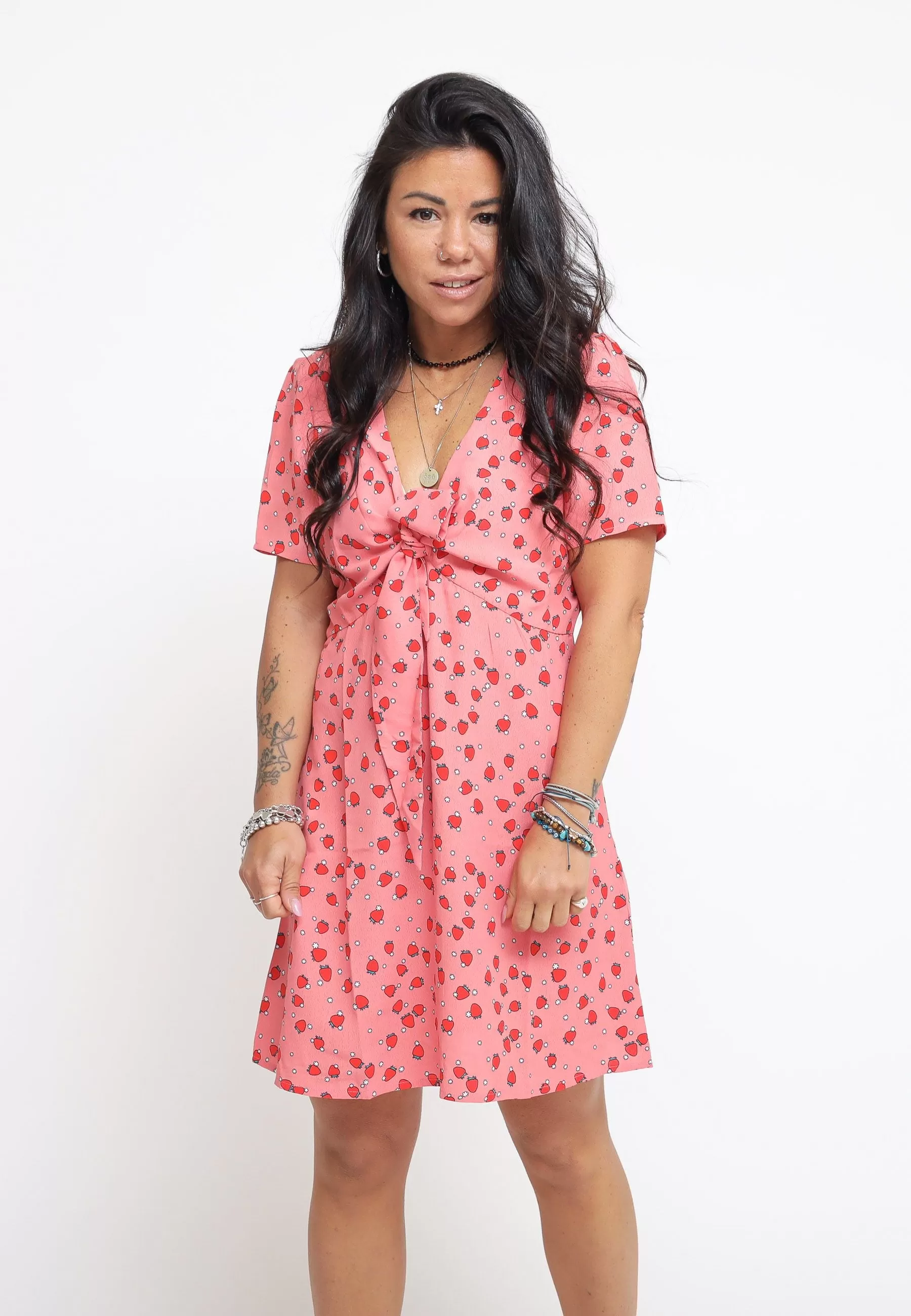 Ladies Dress Pink Strawberry