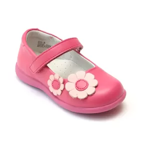 L'Amour Girls Fuchsia Flower Power Sporty Mary Janes