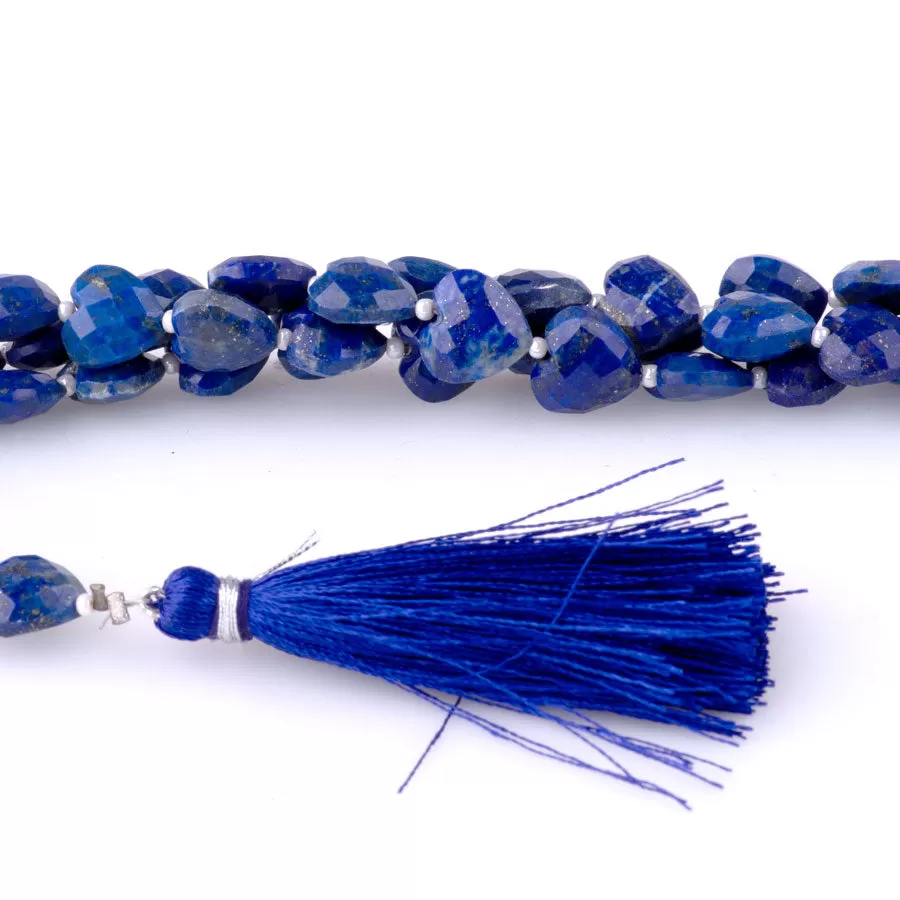 Lapis 8mm Heart Faceted - 8 Inch