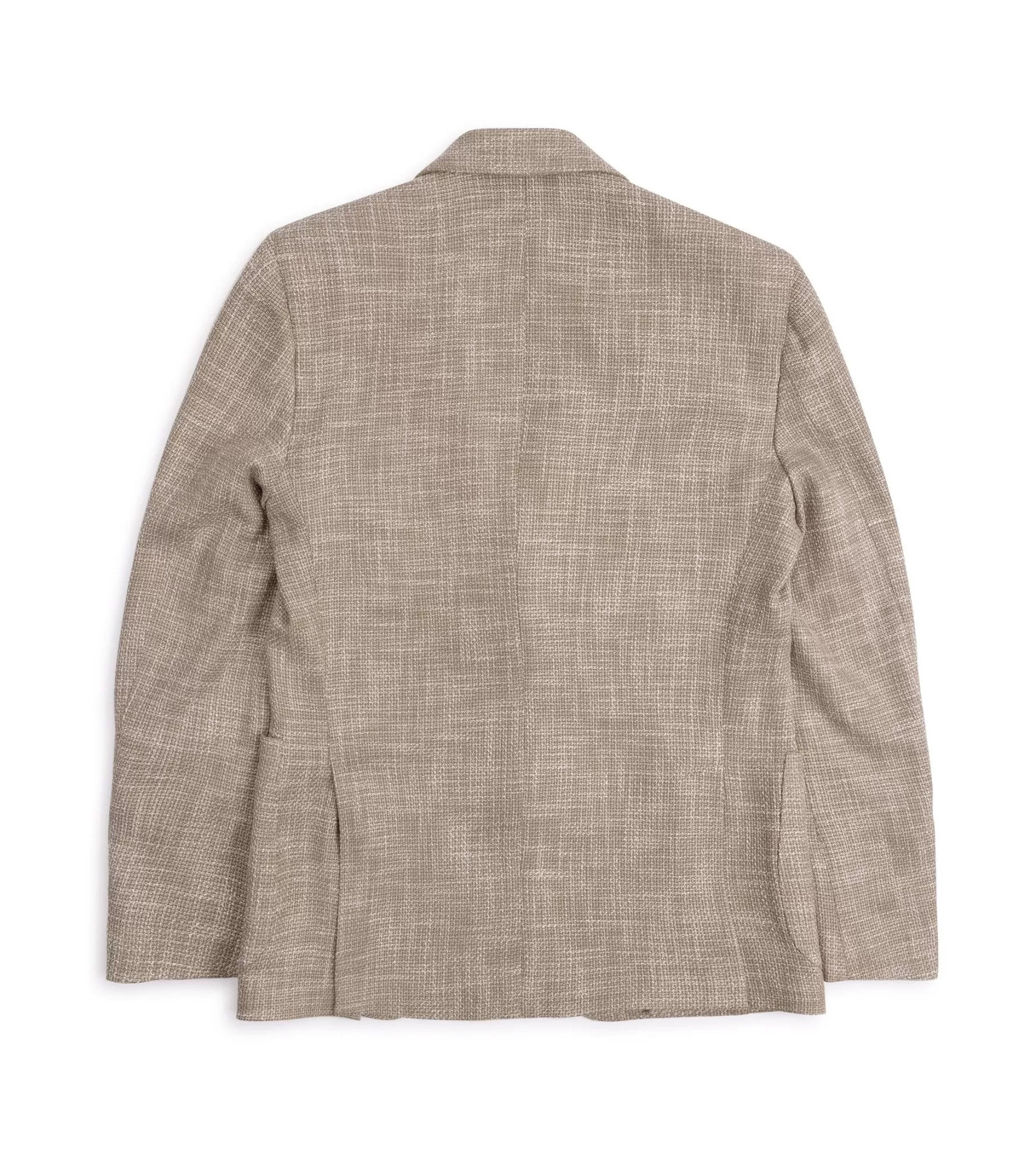 Lardini Loro Piana Wool Cotton Silk Basketweave Jacket: Oatmeal