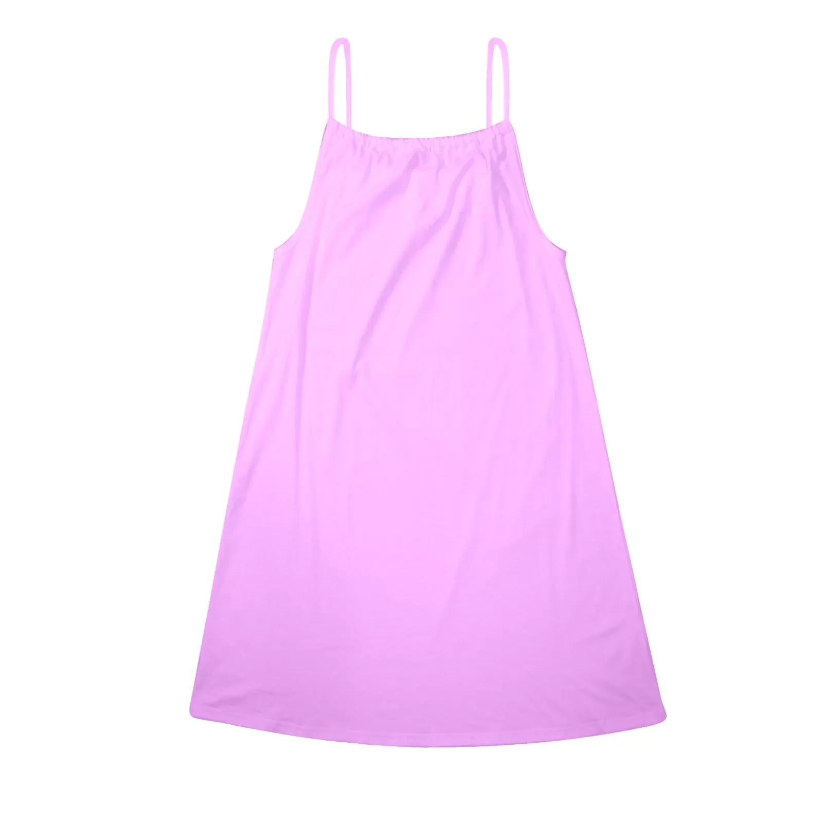 light purple pink solid Drawstring Neck Sleeveless Dress (Model D68)