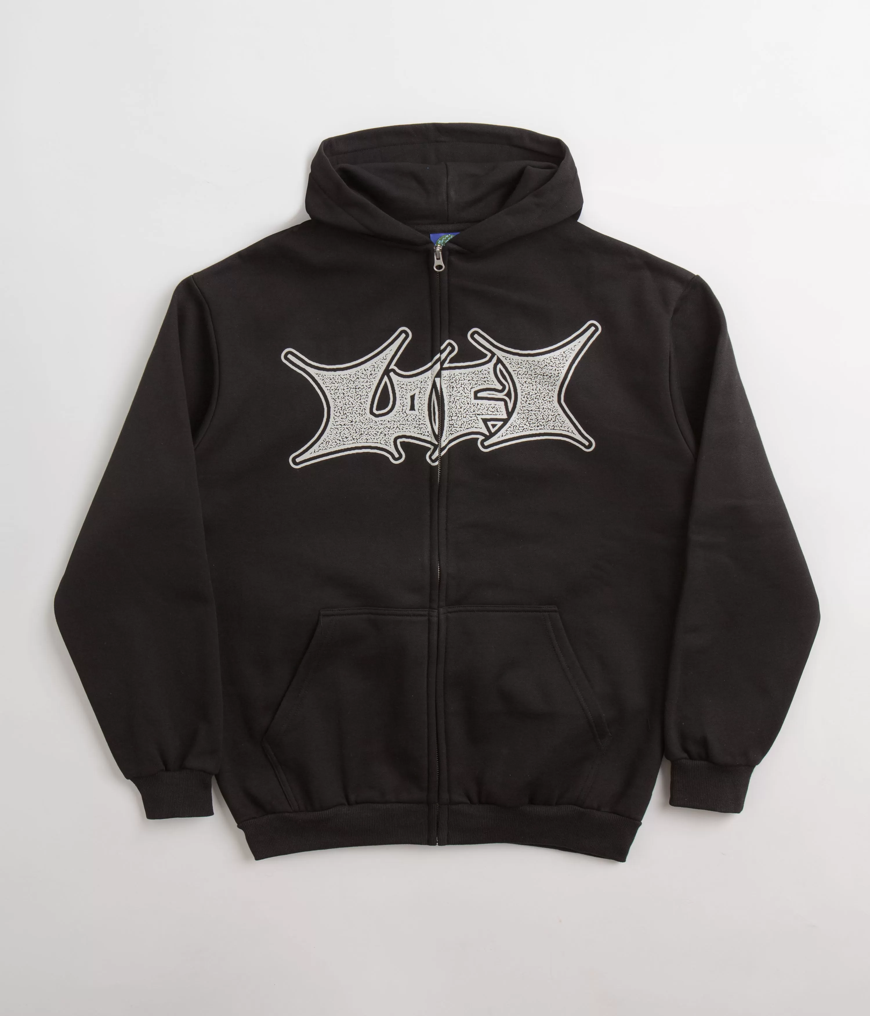 Lo-Fi Static Zip-Thru Hoodie - Black