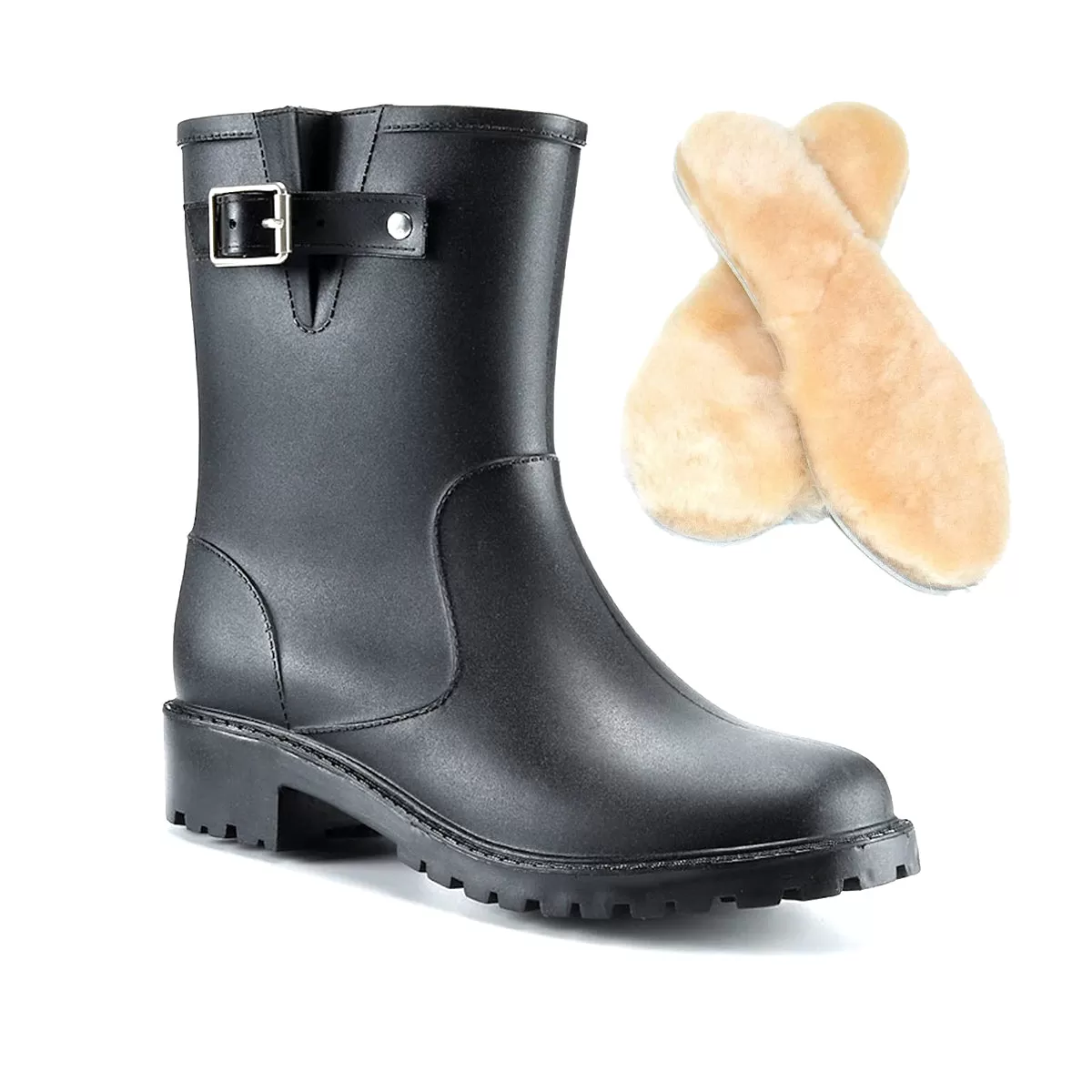 Logan Buckled Strap Waterproof Short Gumboots