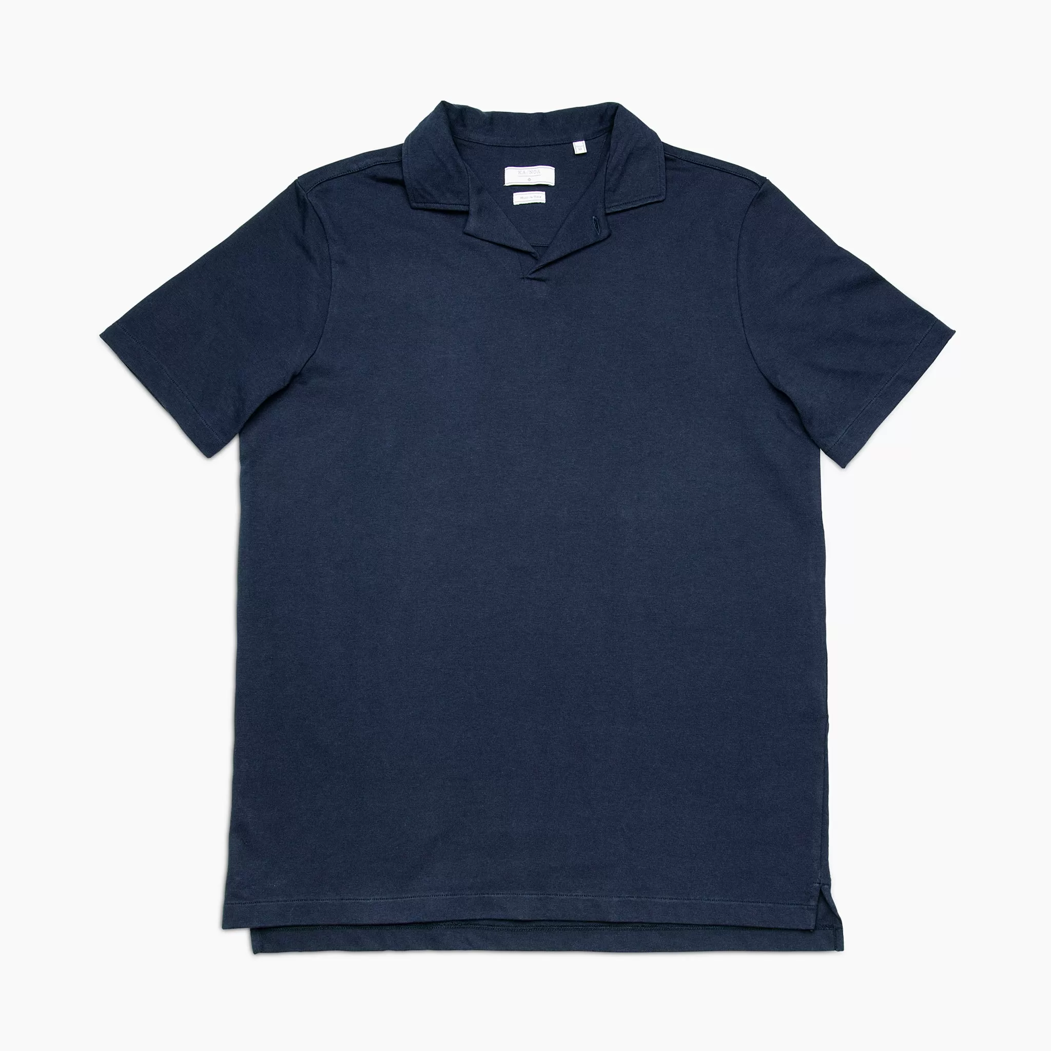 Loran short-sleeved polo in heavy-cotton jersey (dark blue)