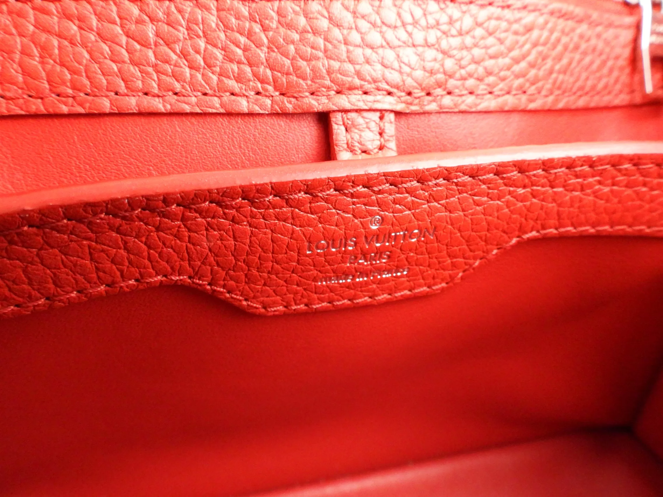 Louis Vuitton Red Taurillon Leather Capucines BB