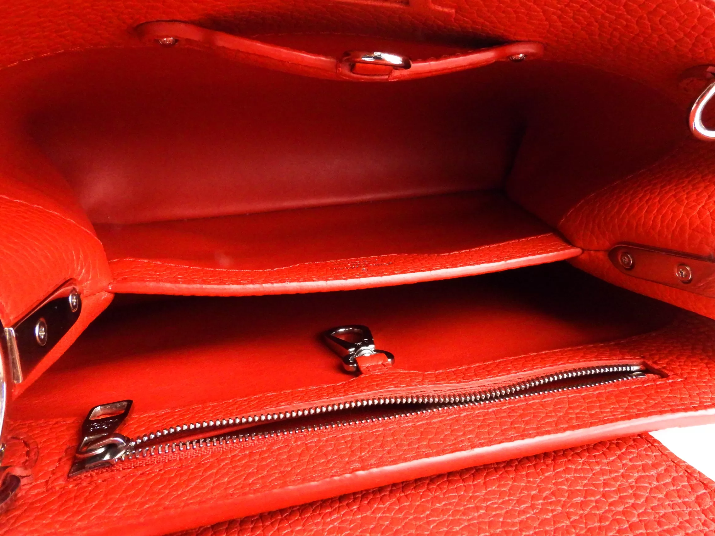 Louis Vuitton Red Taurillon Leather Capucines BB