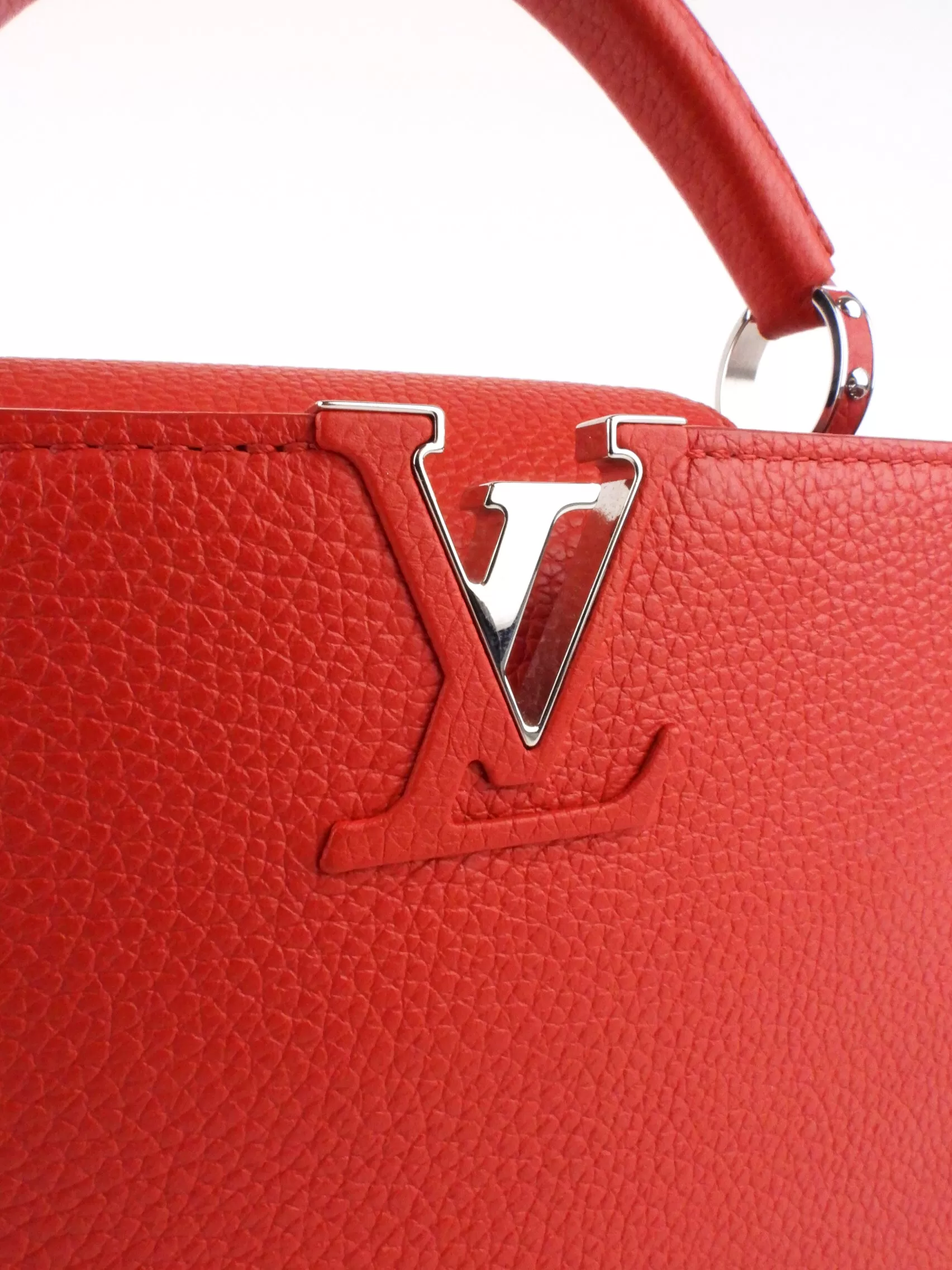 Louis Vuitton Red Taurillon Leather Capucines BB