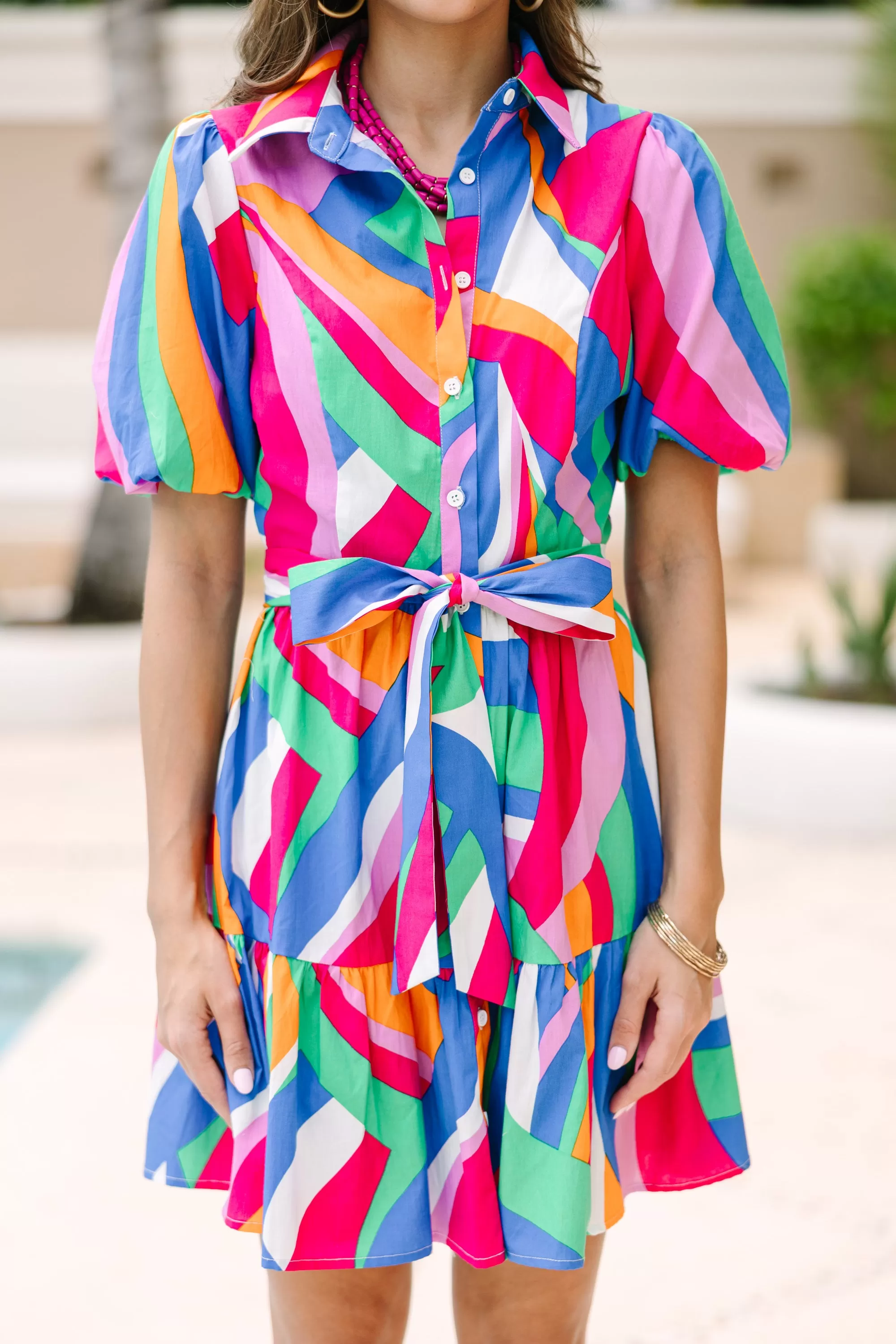 Love Boldly Blue Abstract Dress