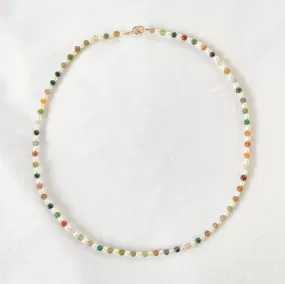 Luna Indian Agate Pearl Necklace