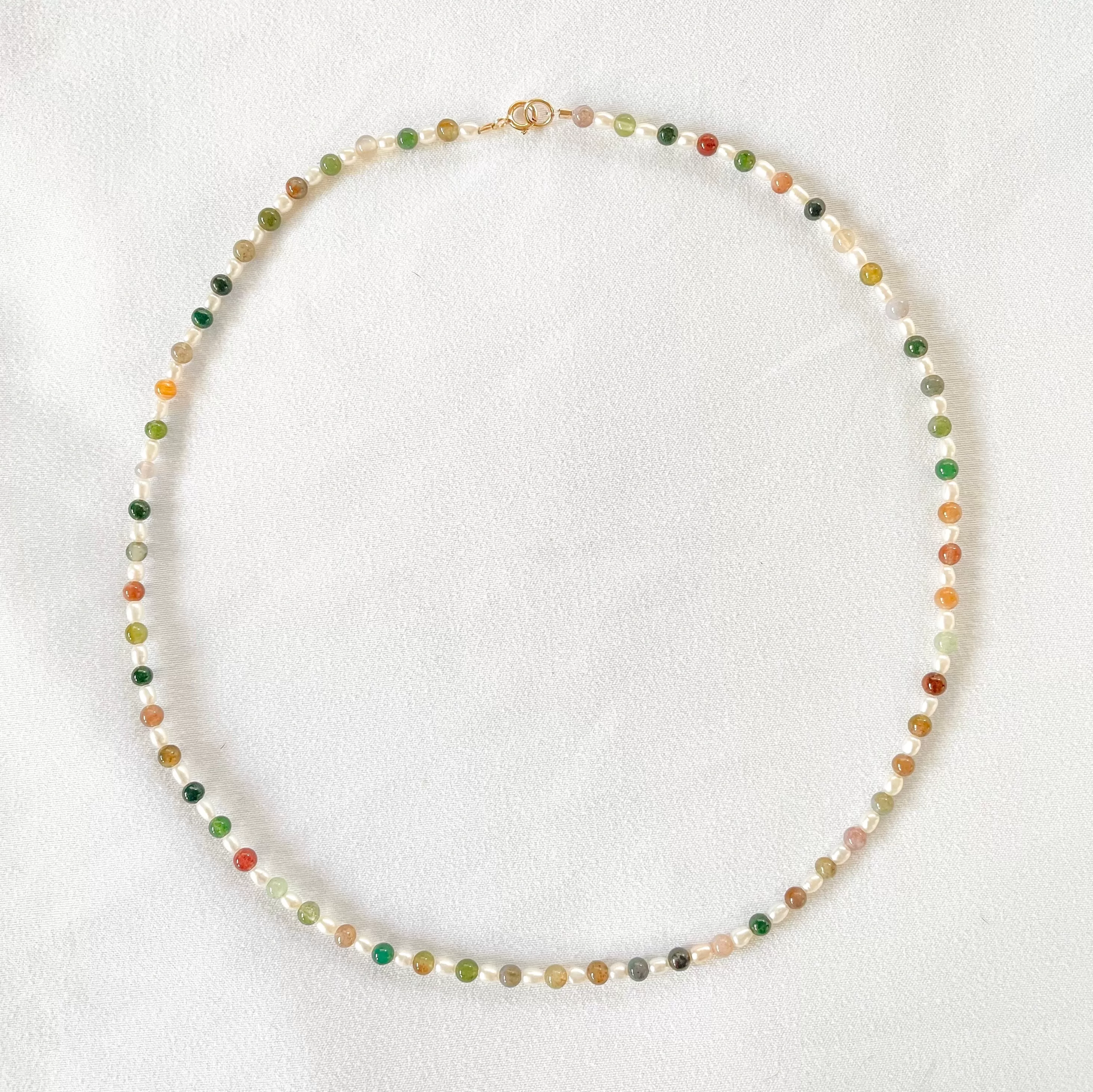 Luna Indian Agate Pearl Necklace