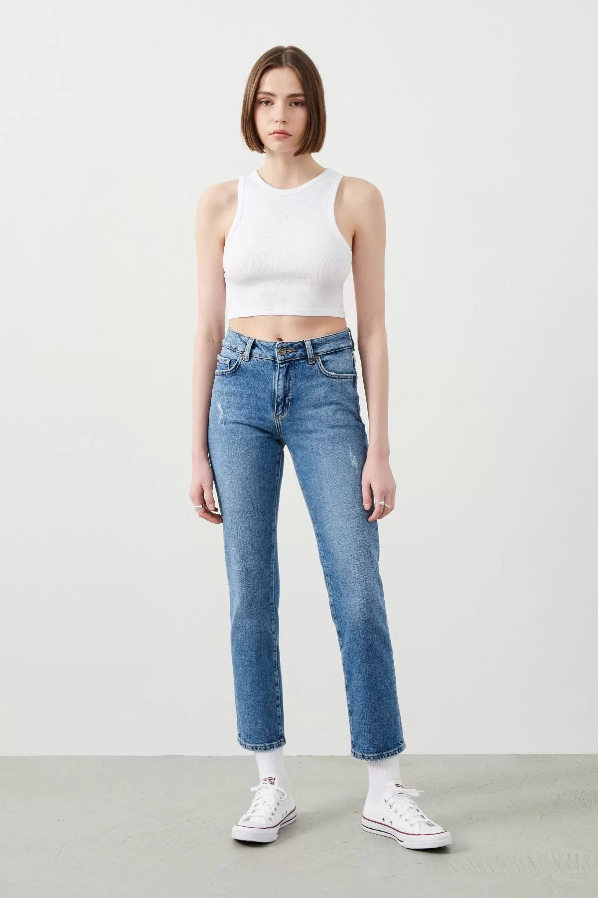 Lykke Crop Straight Fit Blue Women’s Jeans