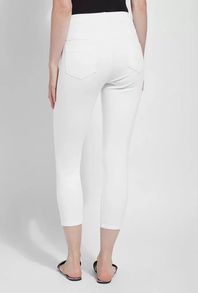 Lysse Toothpick Denim Crop - White