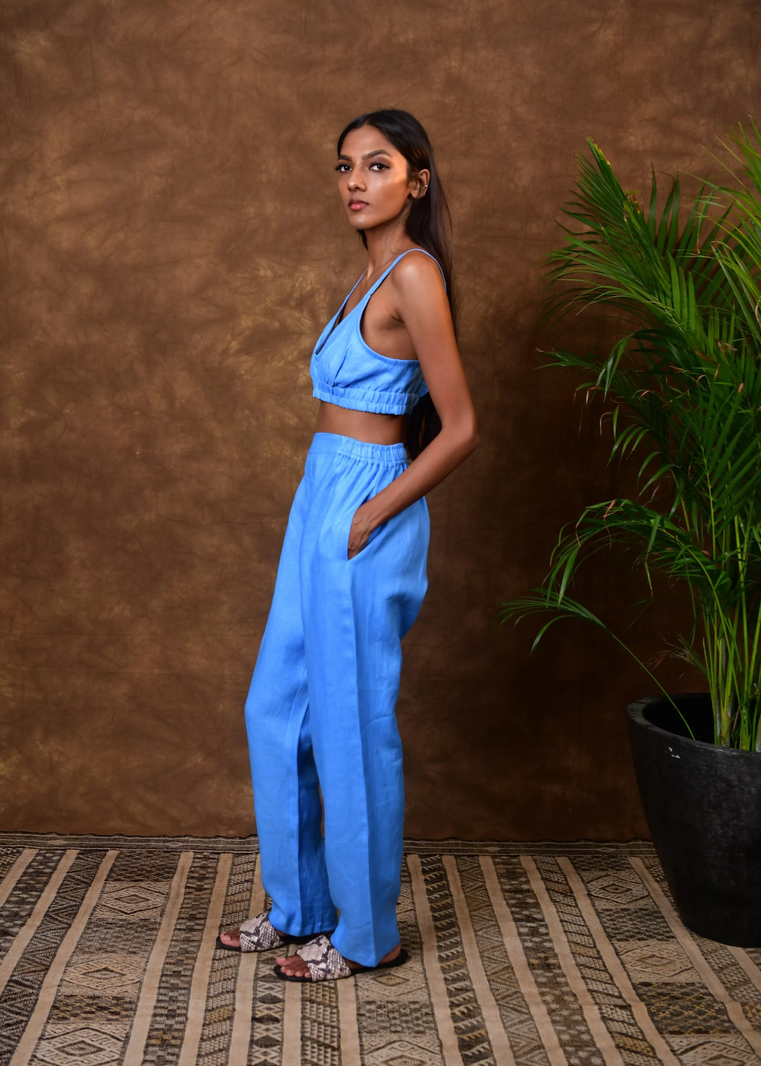 Marina Crop Pant - Sunday Blue