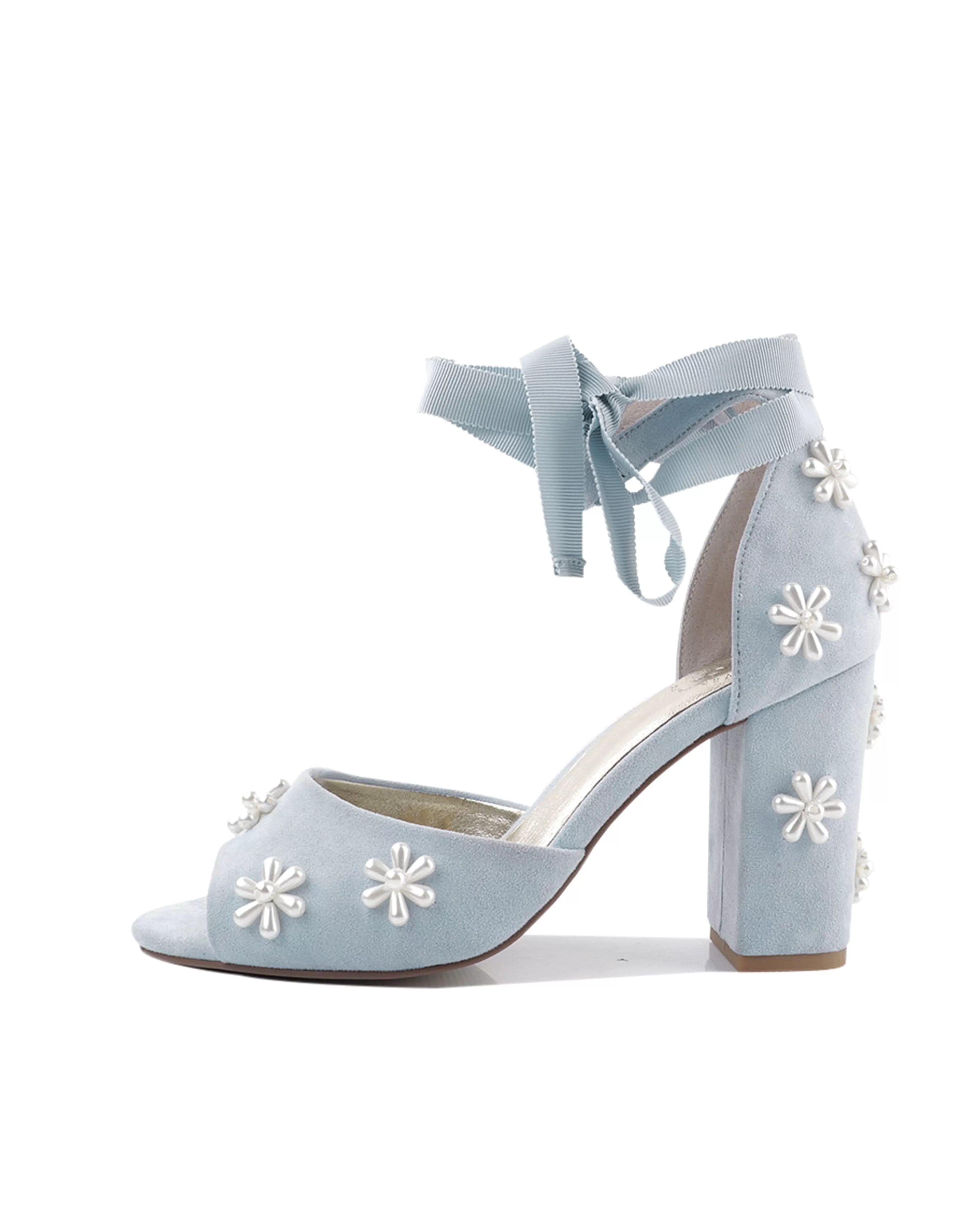 MELODY - BLUE PEARL FLOWER BRIDAL SHOES