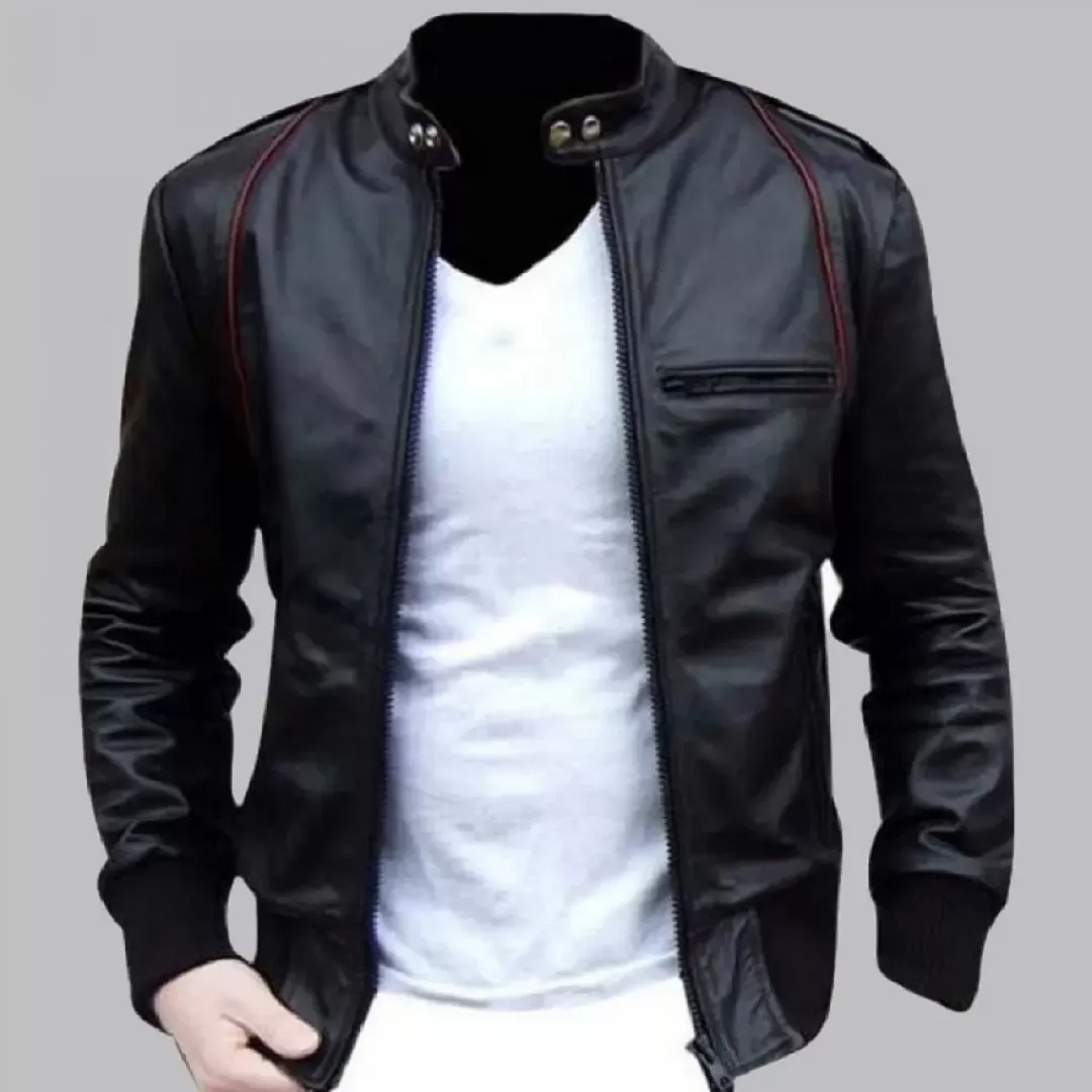 Mens Stylish Leather Motorcycle Jacket