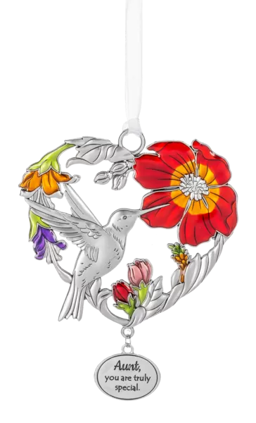 Metal Multicolored Hummingbird Ornament - Aunt, you are truly special