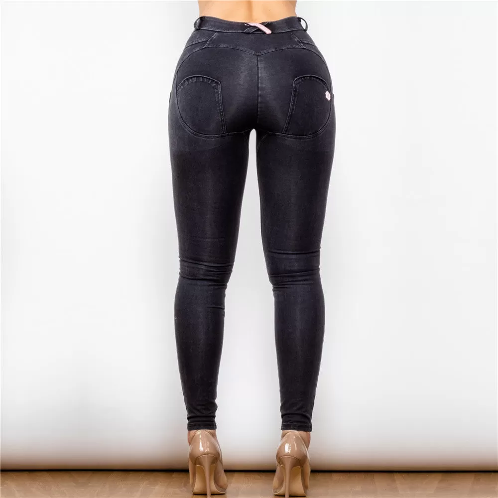 Middle Waist Dark Thread Black Jeans