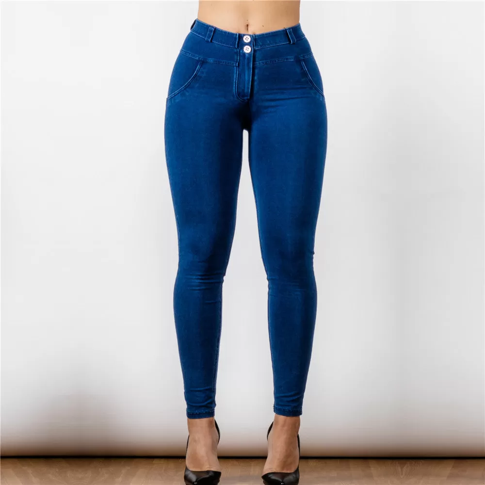 Middle Waist Dark Thread Dark Blue Jeans