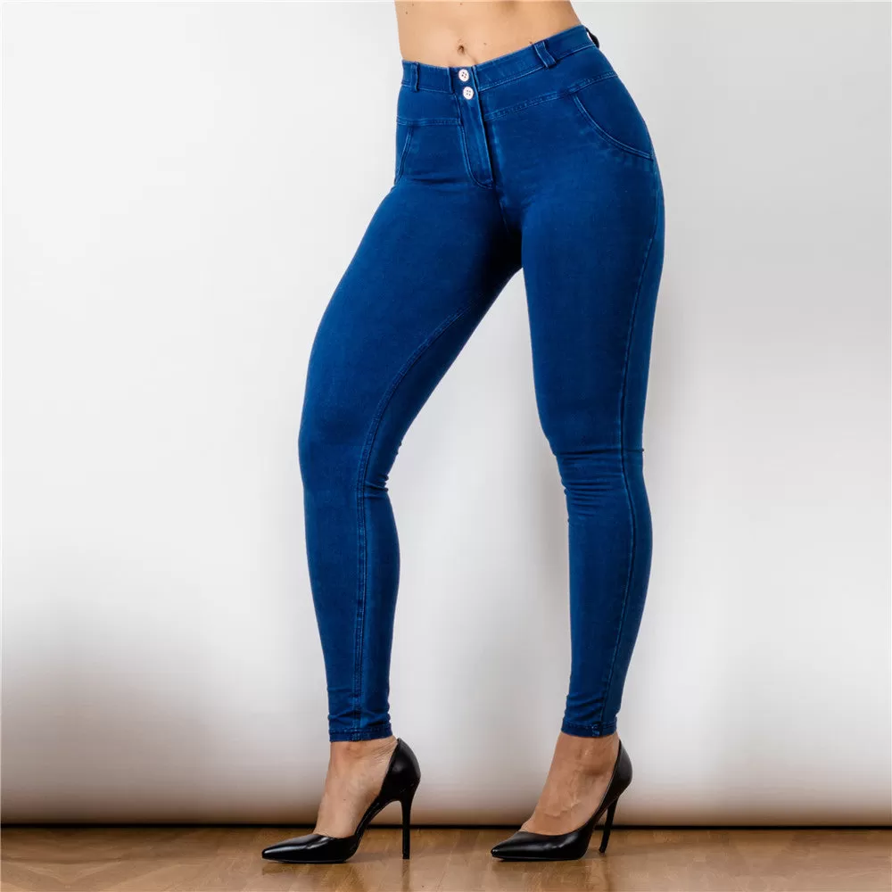 Middle Waist Dark Thread Dark Blue Jeans