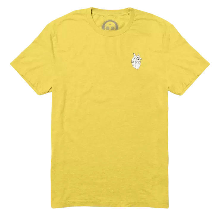 Midnight Skateboarding - Anatomical Heart Forever (Prism) Tee - Yellow