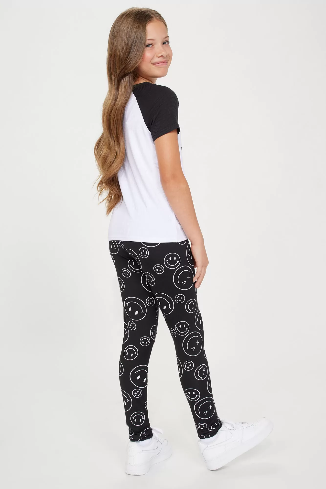 Mini Happy NYC Legging Set - Black/White