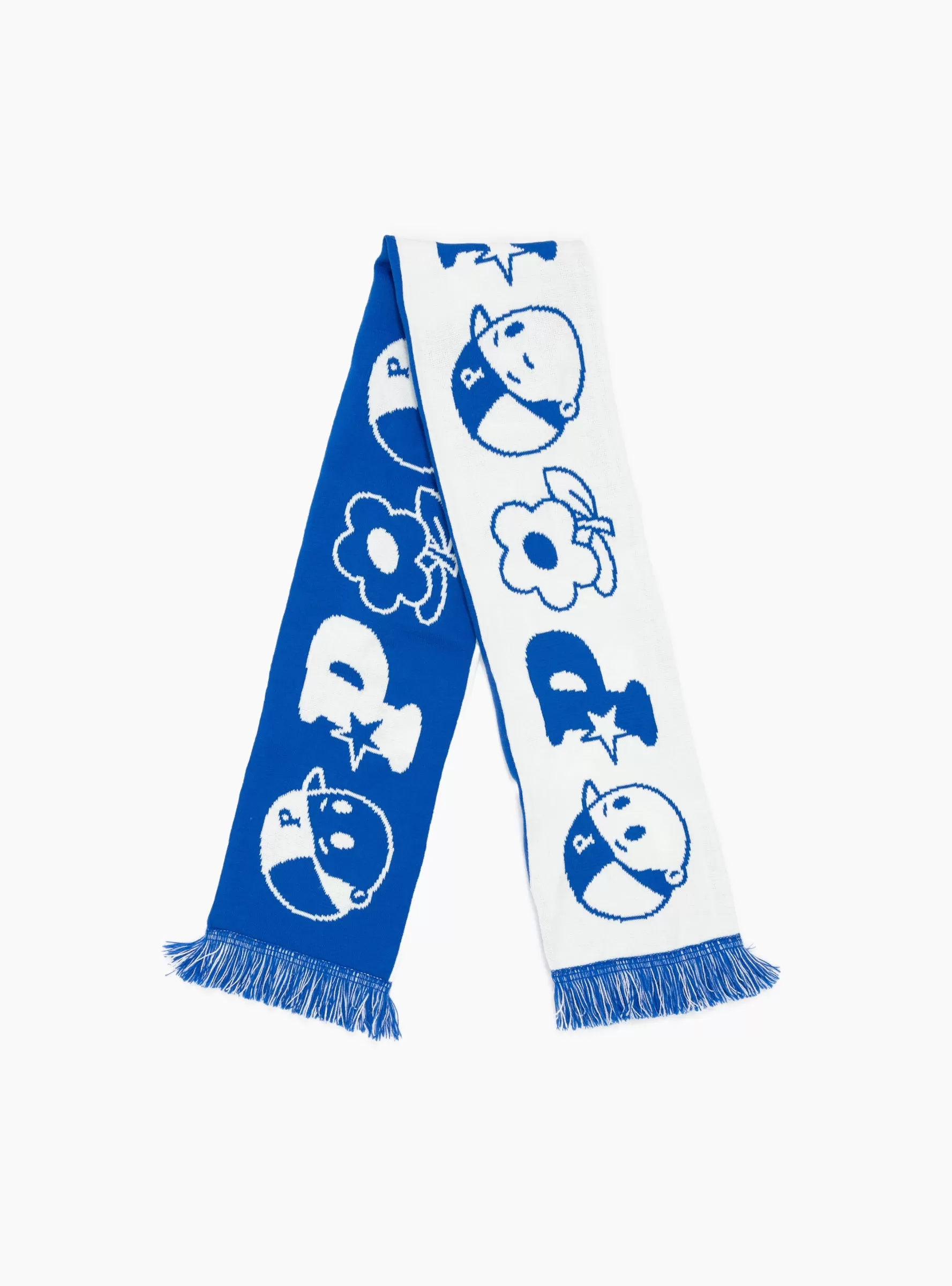 Multi Scarf White & Blue