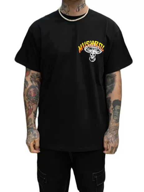 Mushroom Men's short sleeve cotton t-shirt 12024-01 black